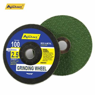 China Aluminum Resin Grinding Wheel 100mm 4 Inch Flexible Grinding Wheel With A For Cast Iron A Metal Stainless Steel Mesh Green T27 36 120 Awant for sale