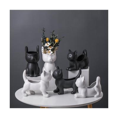 China Nordic the official iconic store has a unique shape and meticulous art cat flower pot for sale