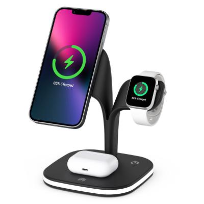 China Bestsellers of IPhone+Apple-Watch+air-pods 20212022 trending new products for iphone 3 in 1 mobile phone charging station portable magnetic wireless charger for sale