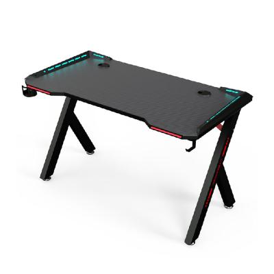 China Factory direct new model Racing Gaming Desk PC game desk computer desk adjustable (height) with RGB 100CM 120CM 140CM game table for sale