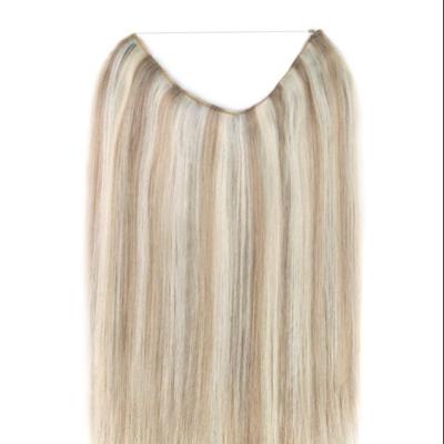 China Soft factory selling halo hair extensions unprocessed one piece remy hair invisible yarn halo hair for sale