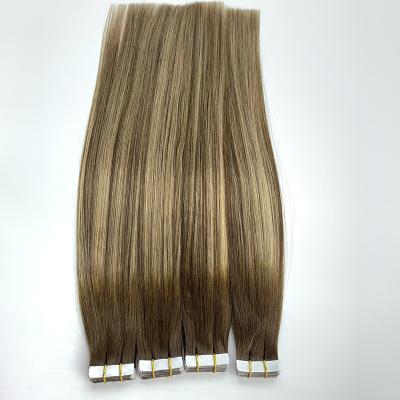 China 100% European Hair Extensions Piano Ombre Soft Thick Soft Color Double Invisible Tape In Hair for sale