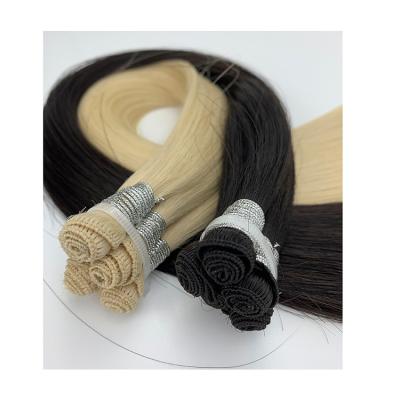 Cina Tangle Private Label Honey Blonde Hair Extension Hand Tied Braided Hair Weft Wigs Widely Used in vendita