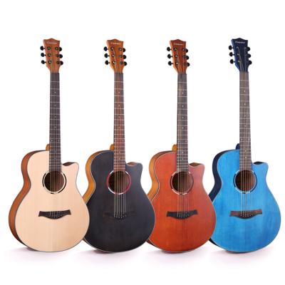 China Hot Selling Sapele Musical Instrument Low Price Top Spruce Acoustic Guitar For Beginner for sale