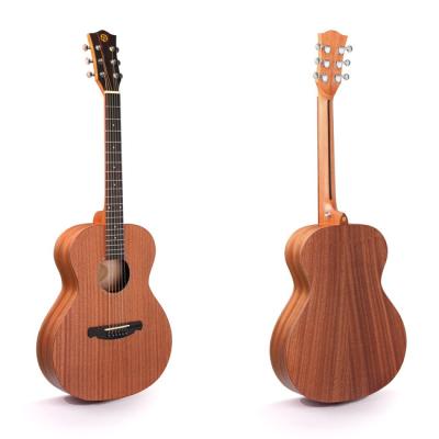 China Sapele (A) hot sale custom acoustic guitar 36 inch top solid sapele acoustic,travel guitar,acoustic guitar for sale