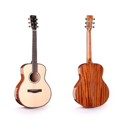 China OEM Wholesale Solid Manhogany Acoustic Guitar 36 Inch Tall Glossy Guitar for sale