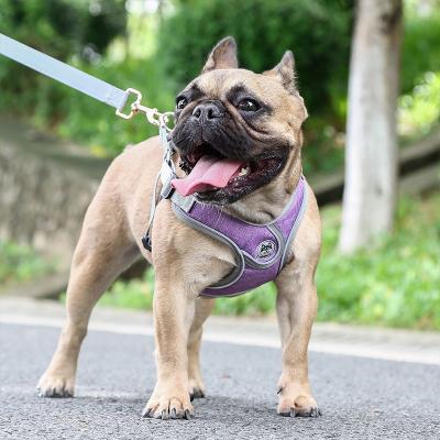 China Wholesale Custom Quick Release Designer Breathable Chest Vest Mesh Padded Personalize Harness And Leash Set No Thoughtful Pull Dog Harness for sale