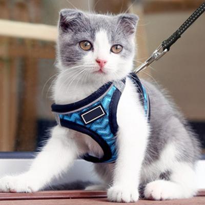 China Lights Amazon Hit Dog Cat Harness Custom Pet Chest Ties Small Large Nylon Mesh Adjustable Pet Harness Small Dog Vest for sale