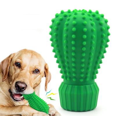 China Viable Indestructible Rubber Squeaky Toothbrush Pet Dental Care Dog Aggressive Chew Toys Dog Tough Toy for sale