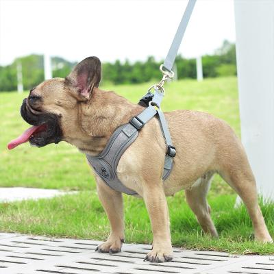 China Wholesale Custom Luxury Designers Pet Harness Arnes Para Perros Quick Release Small Invest Mesh Dog Harness Leash Set Reflective Adjustable for sale