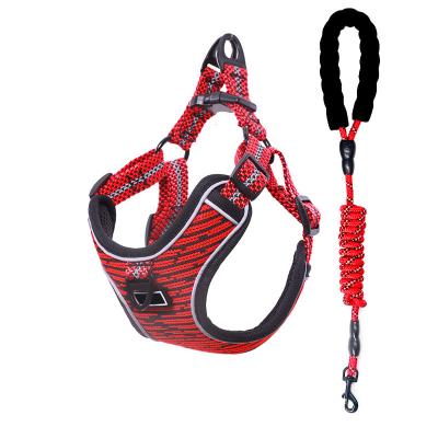 China 2022 New Lightweight Adjustable Reflective Mesh Nylon Pet Puppy Harness No Pull Dog Harness And Leash Set for sale