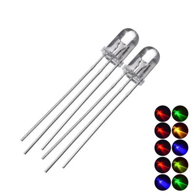 China AlGaInP 5mm 3mm Cathode Common Anode 10mm 8mm Round Dual Bi Color Led Chip for sale