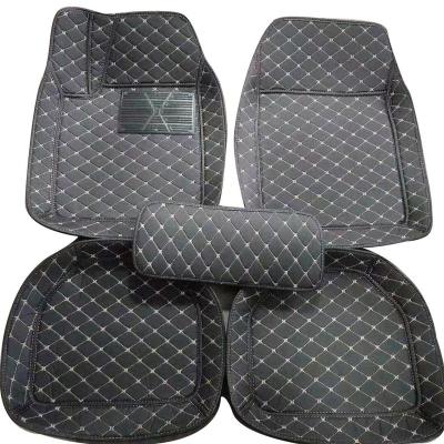 China Unique Design Car Floor Protector Car Floor Mats Leather With Stitching Line Car Mats for sale