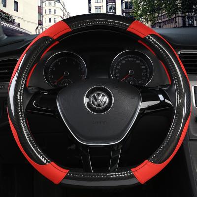 China Universal Breathable Microfiber 15 Inch Durable Leather Auto Car Steering Wheel Covers for sale