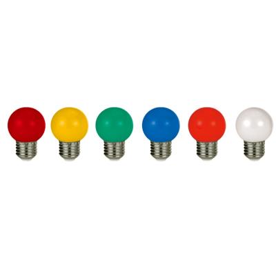 China G45 INDOOR color bulb 0.5w 1w 1.5w red yellow orange green blue purple led decoration lighting for Christmas Halloween,LED-COLOR for sale