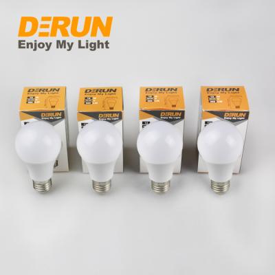 China Derun HOME lighting A60 3W 5W 7W 9W 12W 15W E27 B22 led bulb 3000K 6500K color box customization, LED-A60 for sale