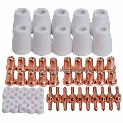 China 60pcs Extended Long Plasma Cutter Consumables Tips Electrodes For CUT40D CUT50D PT-31 LG40 Torch Gun 30/40amp Pt31 for sale