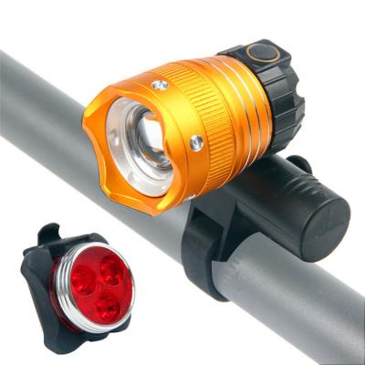 China Night Riding New USB Bicycle Front Light 300 Lumen T6 High Point Warning Light Mountain Bike Charging Headlight for sale