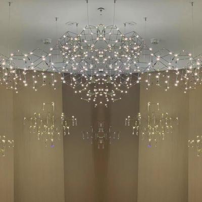 China ECOJAS CL-003 Modern Nordic Creative Sparkle Star Dining Room Fireworks Ball Stair Cafe Decoration Chandelier Lamps for sale