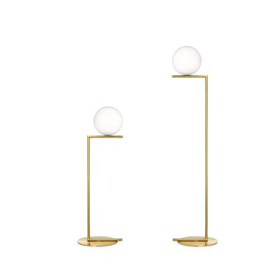 China ECOJAS 9137F/L 2022 modern gold living room large size modern minimalist design glass ball standing floor lamp for sale