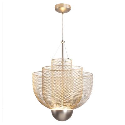 China ECOJAS 10152P/L Modern Contemporary Creative Personality Led Iron Grid Light Shape Newest Decorative Bedroom Pendant Lamp for sale