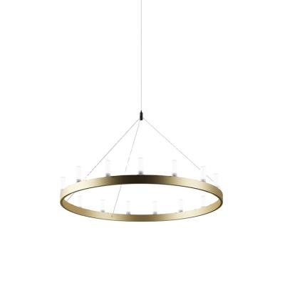 China ECOJAS 2022 Quality Raw Material ECOJAS 2022 Premium Circle Bedroom Light Modern Hanging Lighting Luxury Home Pendant Gold Led Chandelier for sale