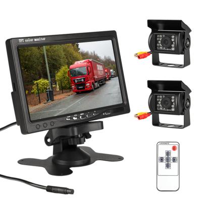 China AV Function Car Monitor TFT LCD Rear View Camera Dual Rail 7 Inch Wired Camera Rear Monitor For Truck Bus Parking Rear View System for sale