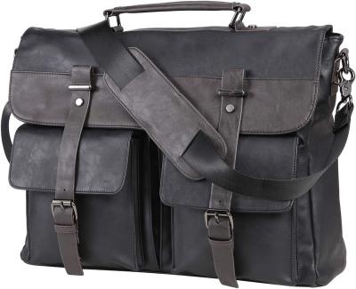 China PU Leather Messenger Bag for Men, 15.6 Inch Vintage Laptop Bag Briefcase Satchel for sale