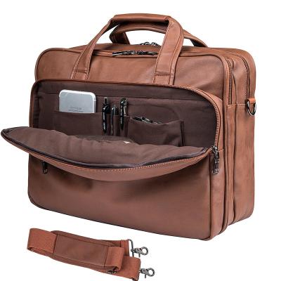 China PU Custom Laptop Bag Genuine Leather Bags  Friendly Recycled Leather Briefcase and Leather for Men and Fashion Men OEM for sale