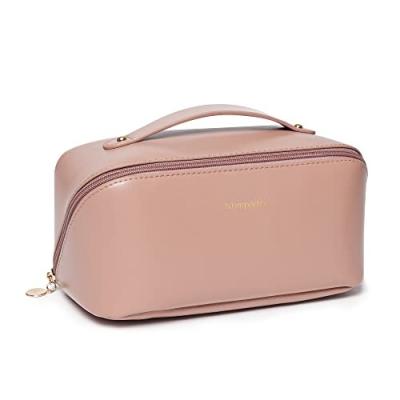 China Waterproof Custom Factory Makeup Bag Large Capacity Zipper Make up Leather Cosmetic Bag Waterproof Portable Travel Makeup Bag for sale