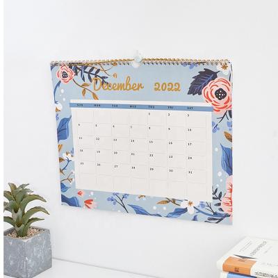 China 2022 New Years Fashionable High Quality Customized Printing Full Color Wall Desk Table Spiral Calendar for sale