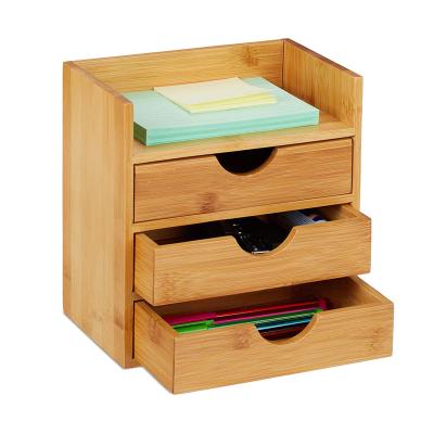 China Wholesale Bamboo Desk Organizer Office Storage Unit Pen Holder Wooden Factory for sale