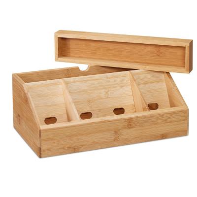 China Wholesale Natural Bamboo Office Desk Folder Holder Storage Phone Holder for sale