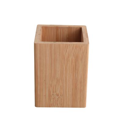 China Wooden Bamboo Organizer Wooden Pen Holders Stationery Set Pen Storage Holder Pencil Desk Office Stationery Place Holder for sale