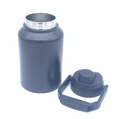 China Wholesale Stainless Steel Sports Bottle Sustainable Travel Insulated Water Bottle Metal Travel Bottle With Silicone Strap Lid for sale