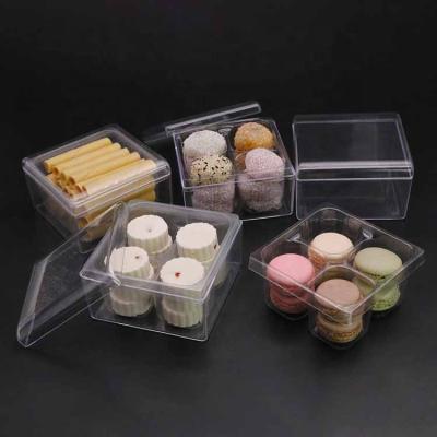 China Biodegradable New Design PLA Food Biodegradable Cake Box for Macaroon and Pie Cookie Cake Cookie Box Plastic Packaging for sale