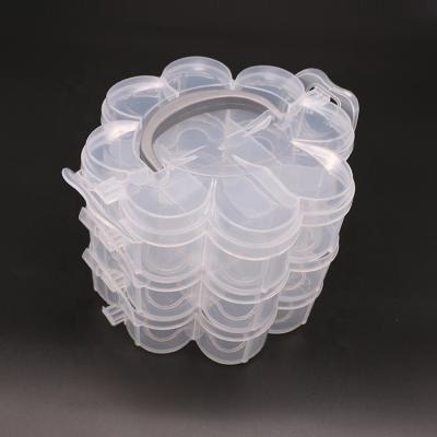 China New Design Sustainable Flower Shaped 8 Compartments Plastic Cheap Storage Box With Separate Lid For Jewelry Beads for sale