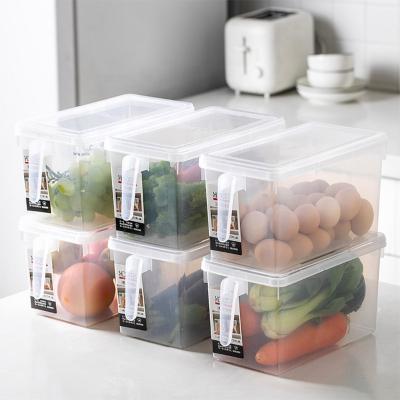 China Handle Food Storage Organizer Boxes Sealed Home Minimalist Square Food Container Refrigerator Storage Boxes for sale