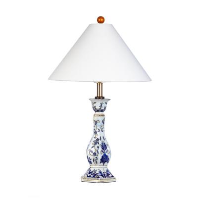 China Handcrafted Light Luxury Ceramic Bedroom Lamp Desk Bedside Blue And White Porcelain Home Living Room Chinese Romantic Creative Comfortable Lamp New for sale