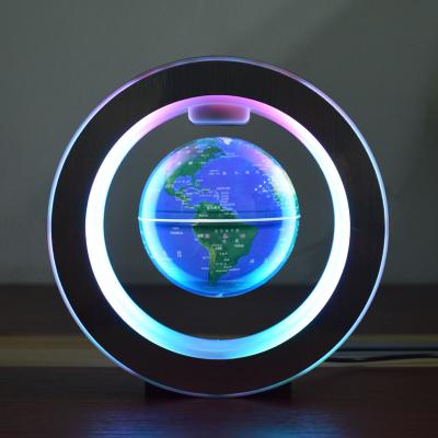 China China Circular Shape Rotating Globe With LED Light New And English World Globe Custom Design And Hot Selling For Office New Year Gift for sale