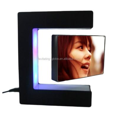 China Levitation And Rotation In Air Chirstmas 2015 Hot Gift , Colorful E Shape Led Lighting Floating Photo Frame for sale