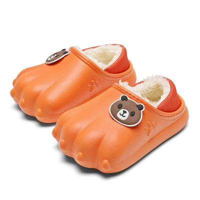 China Deodorization Children Support Paw Cotton Slippers Waterproof Drop Shoes Kids Plastic Warm Slippers for sale