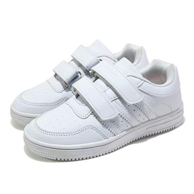 China Hot Sales Kids PU Leather Light Weight Sneakers Skateboard White Fashion Sports Kids Low Top Casual Shoes for sale