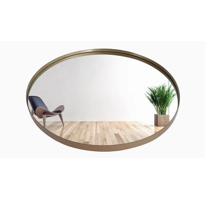 China Minimalist Custom Large Black Round Circle Metal Frame Gold Herschel Full Body Decor Bathroom Vanity Hung Wall Mirror Espejo spiegel for sale