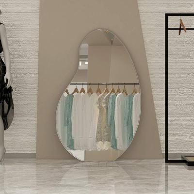 China Full Length Bathroom Wall Hanging Mirror Irregular Asymmetric Spiegel Espejo Spiegel Custom Minimalist Large Large Long Herschel Sliver for sale