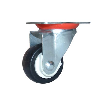 China Anti-wind 2 Inch Small Flat Plate Swivel Sliver Can Universal Barrel Caster for sale