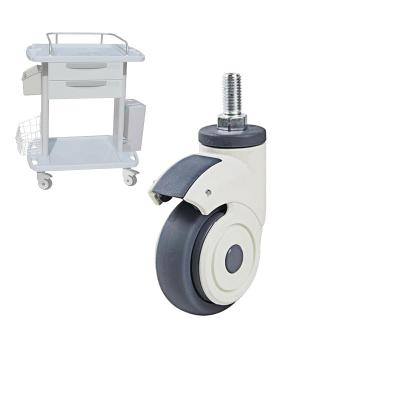 China Modern JQ Caster 3inch Screw On Medical Elastomer TPR Wheel Cart Swivel Caster for sale