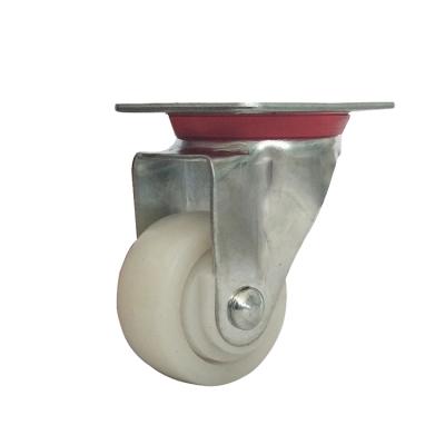 China Anti-wind JQ Caster 2 Inch Wear-Resistance White Flat Plate PP Glaze Locker Caster 50mm Wheel for sale