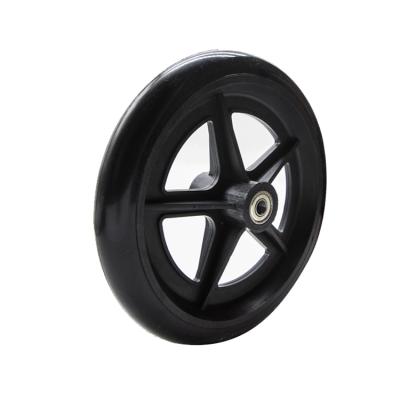 China PIVOT JQ Caster Wheelchair Accessories 8 Inch PVC Plastic Wheel With Ball Bearing for sale