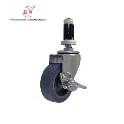 China JQ Traditional Caster 3inch Expand Link TPR Wheel Face Lock Furniture Caster Wheel for sale